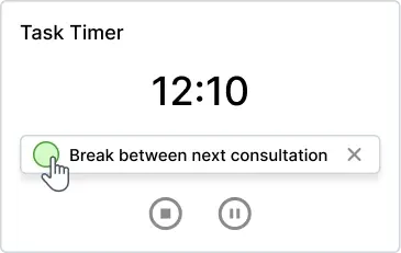 Task Timer with the task row checkbox being ticked