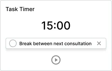 Task Timer widget with an unchecked task row