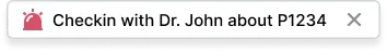 Toast reading Checkin with Dr. John about P1234