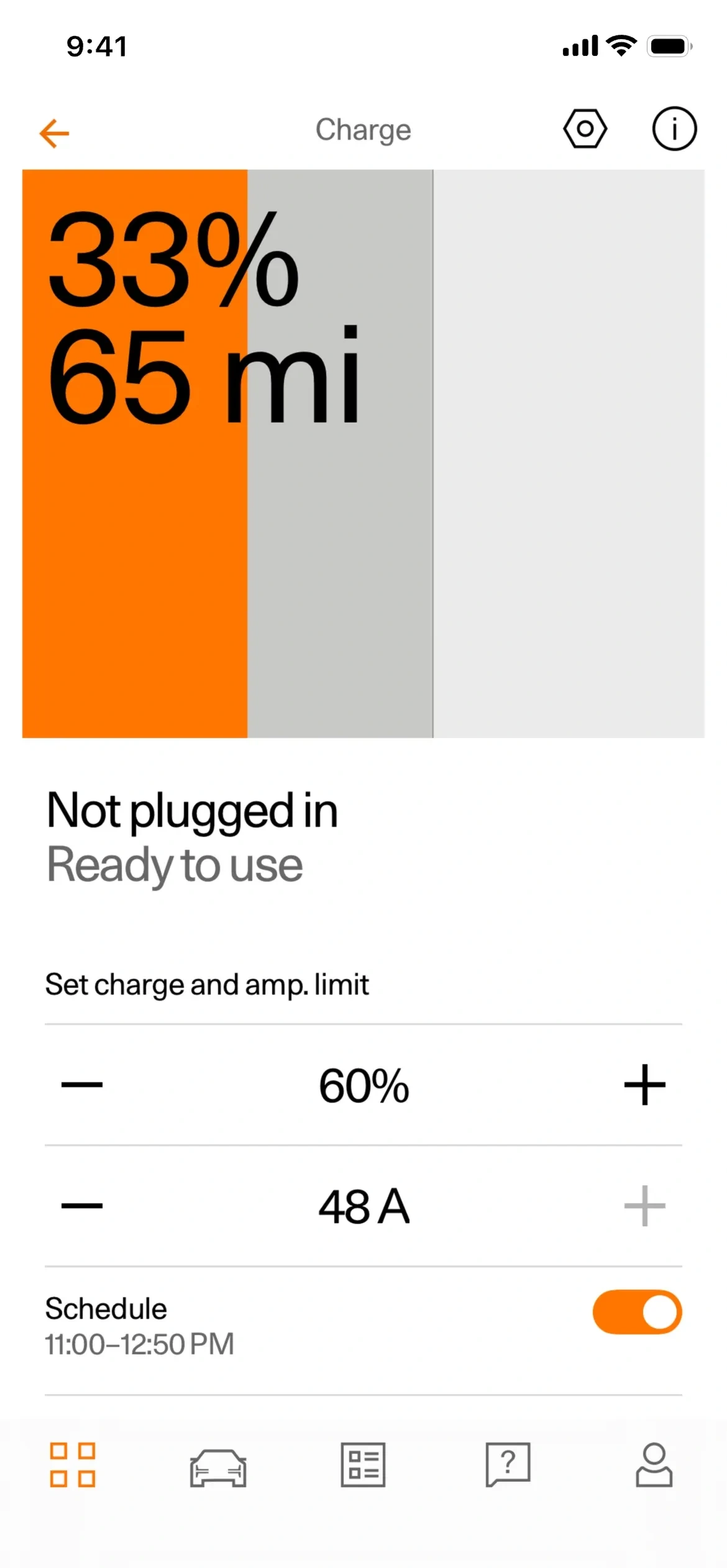 Polestar app: charge as a filled block