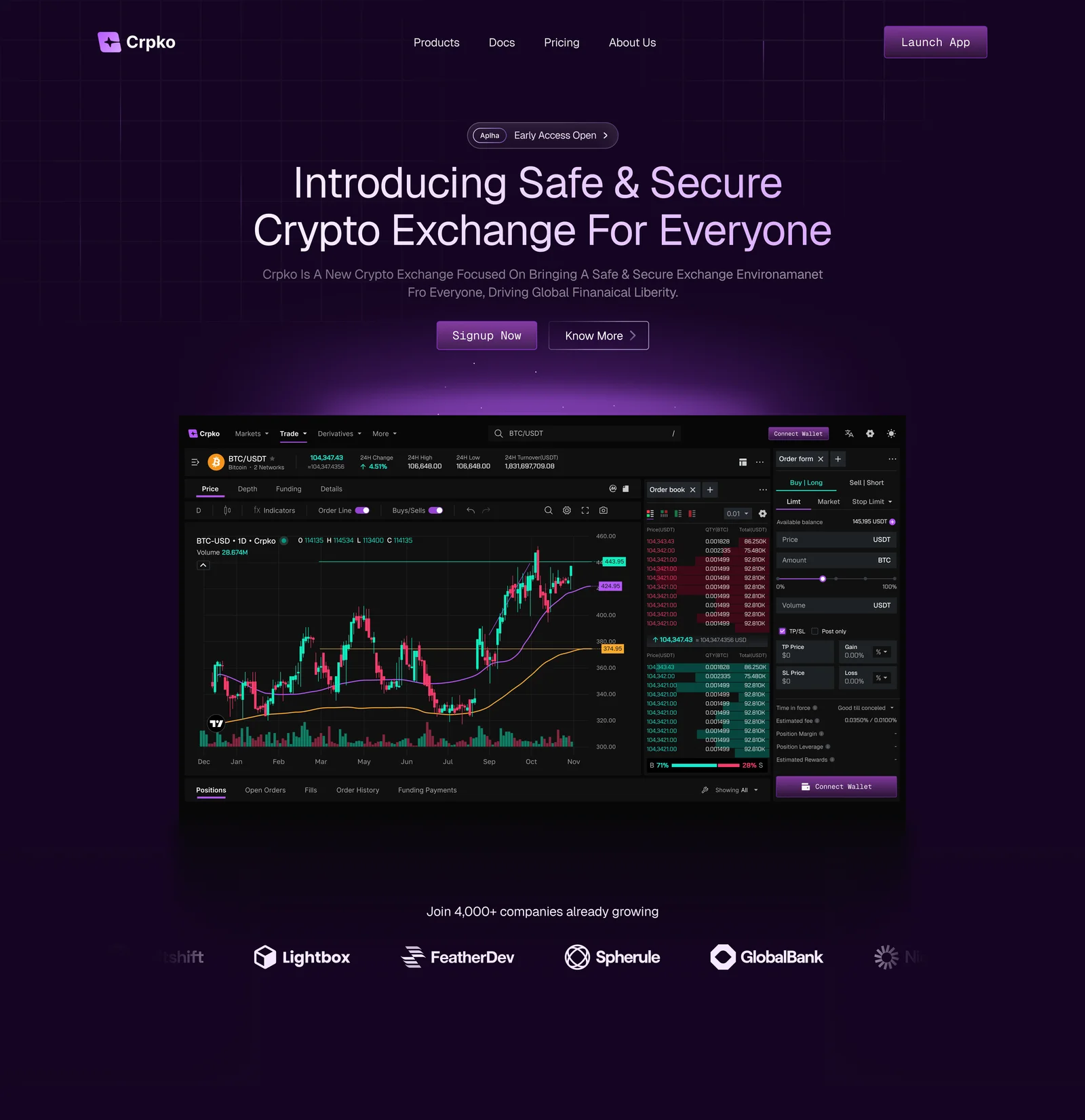 Purple dark website static direction
